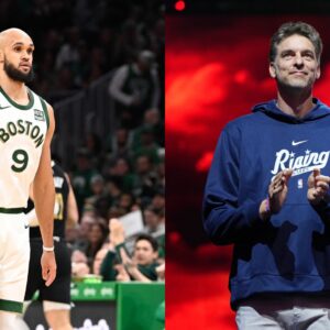 Derrick White (L) and Pau Gasol (R)