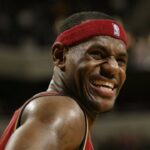 Cleveland s LeBron James laughs at a referee s comments during a game against Indiana Friday