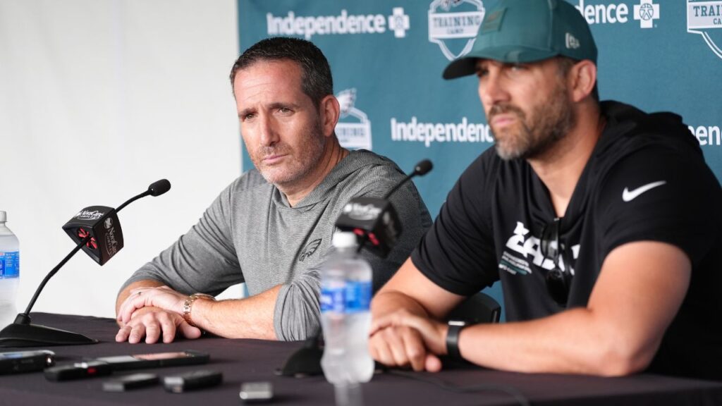 Philadelphia Eagles GM Howie Roseman, and head coach Nick Sirianni