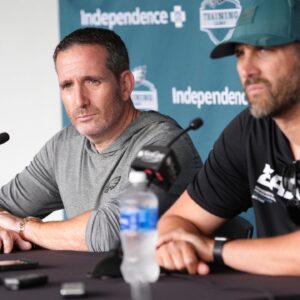 Philadelphia Eagles GM Howie Roseman, and head coach Nick Sirianni