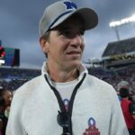 NFC coach Eli Manning reacts after the 2025 Pro Bowl Games at Camping World Stadium.