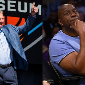 Larry Bird(L) and Magic Johnson(R)