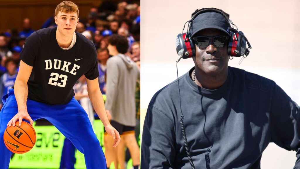 Cooper Flagg (L), Michael Jordan (R)