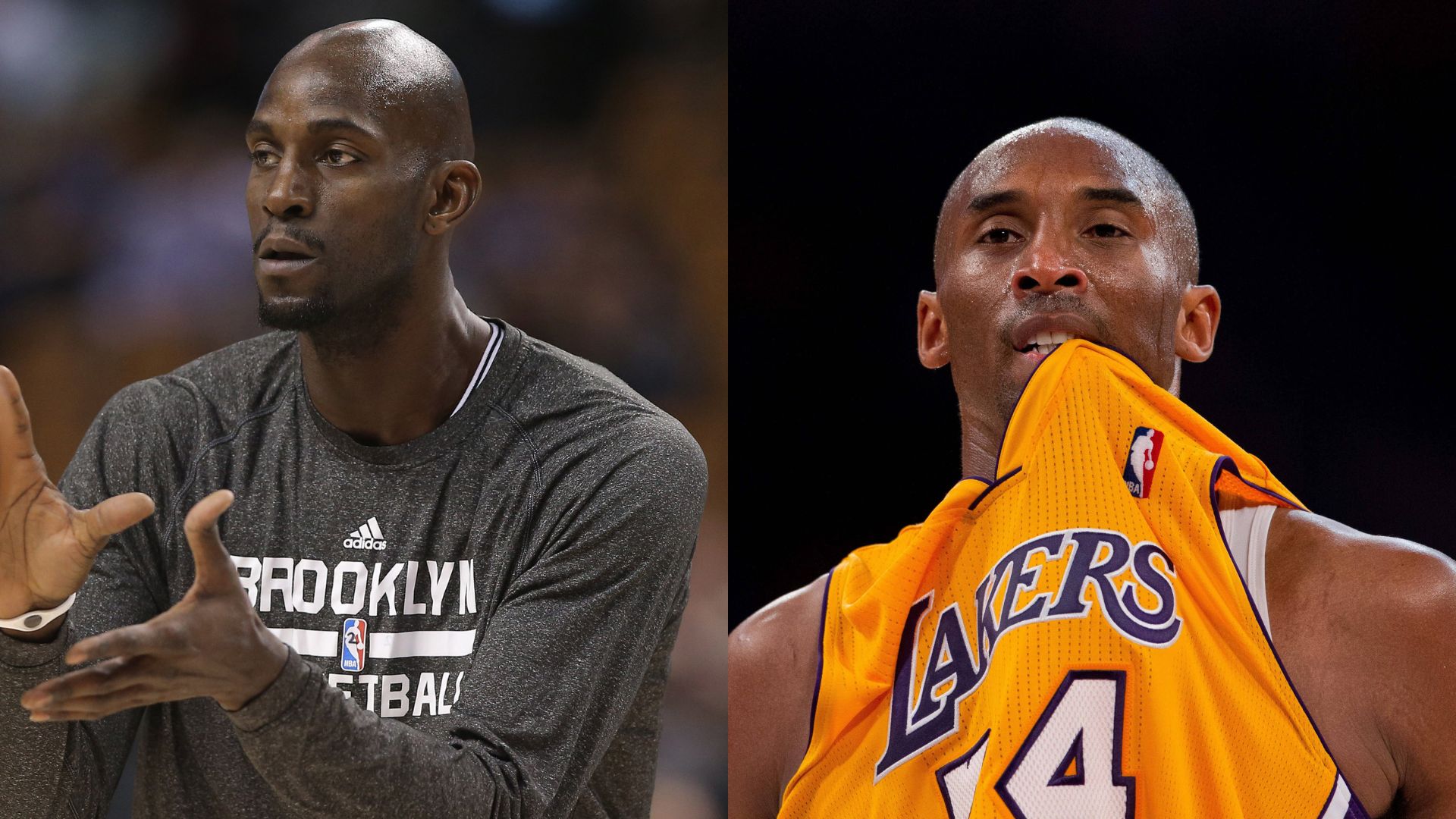 Kevin Garnett (L) and Kobe Bryant (R)