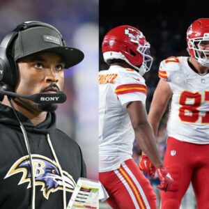 Baltimore Ravens Defensive Coordinator Zach Orr, Travis Kelce