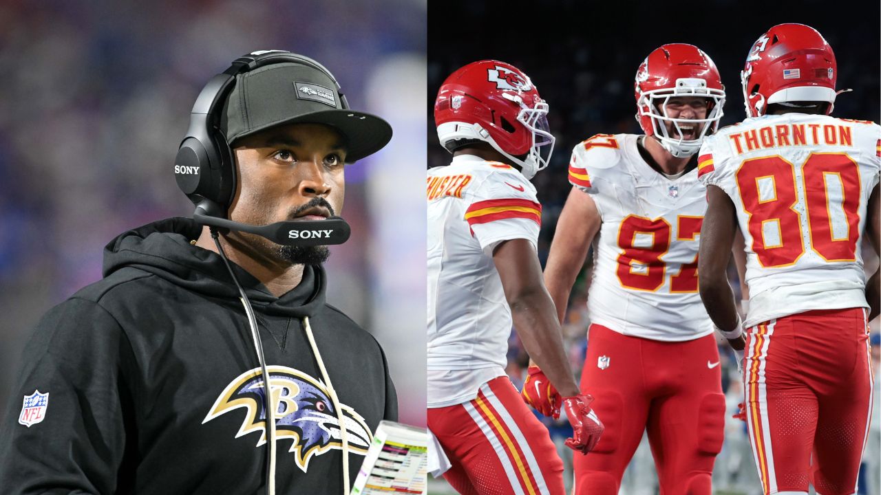 Baltimore Ravens Defensive Coordinator Zach Orr, Travis Kelce