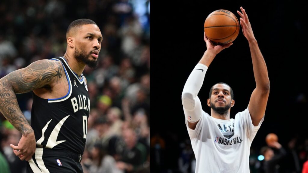 Damian Lillard (L), LaMarcus Aldridge (R)