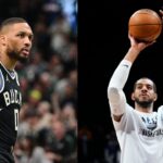 Damian Lillard (L), LaMarcus Aldridge (R)