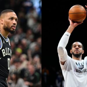 Damian Lillard (L), LaMarcus Aldridge (R)