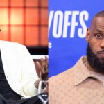 Carmelo Anthony (L), LeBron James (R)