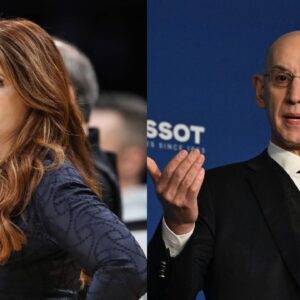 Rachel Nichols (L), Adam Silver (R)
