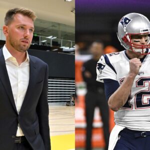 Luka Doncic (L) and Tom Brady (R)