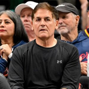Dallas Mavericks minority owner Mark Cuban watches the game between the Dallas Wings and the Indiana Fever during the first quarter at the American Airlines Center.