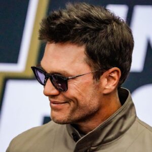 Tom Brady walks the red carpet on Sunday, May 25, 2025, ahead of the 109th running of the Indianapolis 500 at Indianapolis Motor Speedway.