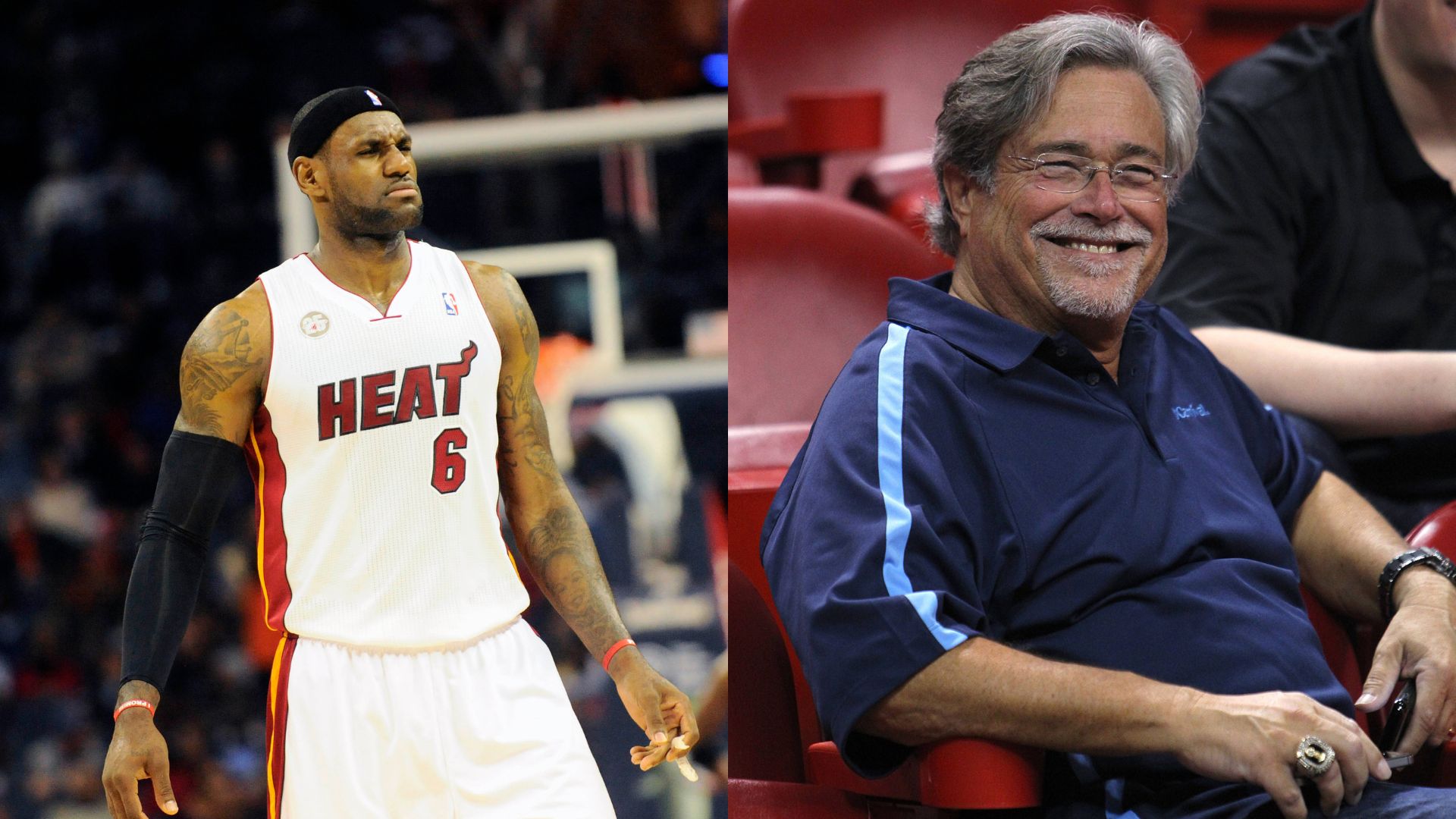 LeBron James (L) and Micky Arison (R)