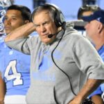 North Carolina Tar Heels head coach Bill Belichick on the sidelines in the fourth quarter at Kenan Stadium.