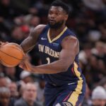 Zion Williamson 1 of the New Orleans Pelicans during the first half against the Chicago Bulls on January 14, 2025 at the United Center in Chicago, Illinois.