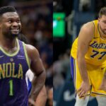 Zion Williamson(L) and Luka Doncic(R)