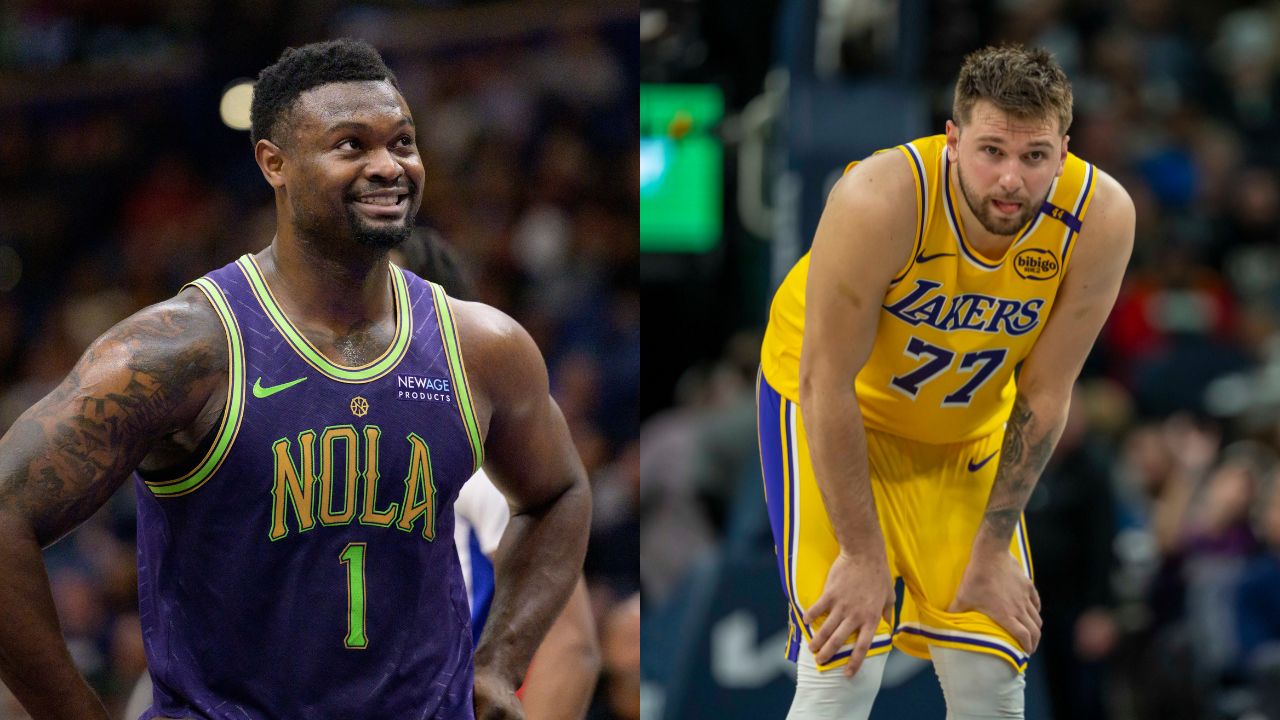 Zion Williamson(L) and Luka Doncic(R)