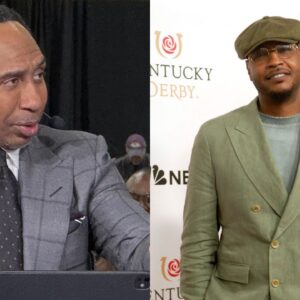 Stephen A. Smith (L), Carmelo Anthony (R)