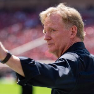 NFL commissioner Roger Goodell on the field prior to a game between the Arizona Cardinals and the San Francisco 49ers at Levi's Stadium.