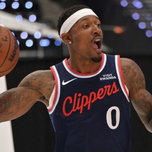 Los Angeles Clippers guard Bradley Beal (0) photographed during media day at Intuit Dome.