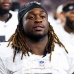Las Vegas Raiders running back Ashton Jeanty (2) against the Arizona Cardinals during a preseason NFL game at State Farm Stadium.