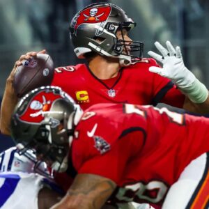 Tom Brady and Tristan Wirfs