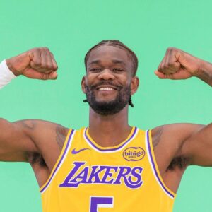 Deandre Ayton 5 during the Los Angeles Lakers Media Day on Monday September 29, 2025 at UCLA Health Training Facility in El Segundo, California.