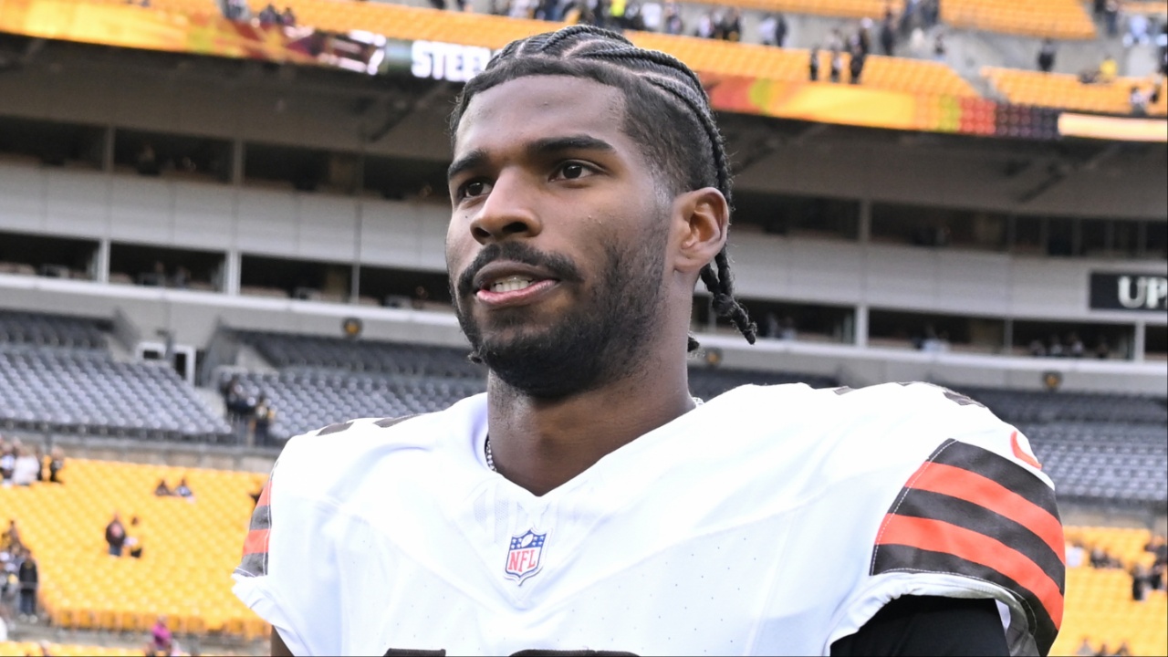 Cleveland Browns quarterback Shedeur Sanders (12) leaves the field following the game against the Pittsburgh Steelers at Acrisure Stadium.