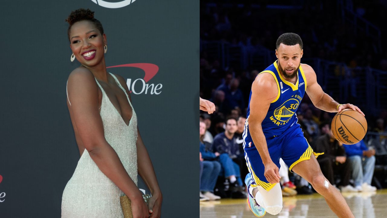 Monica McNutt (L), Stephen Curry (R)