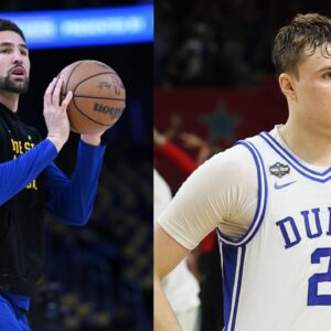 Klay Thompson (L), Cooper Flagg (R)