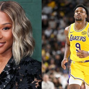 Savannah James (L), Bronny James (R)