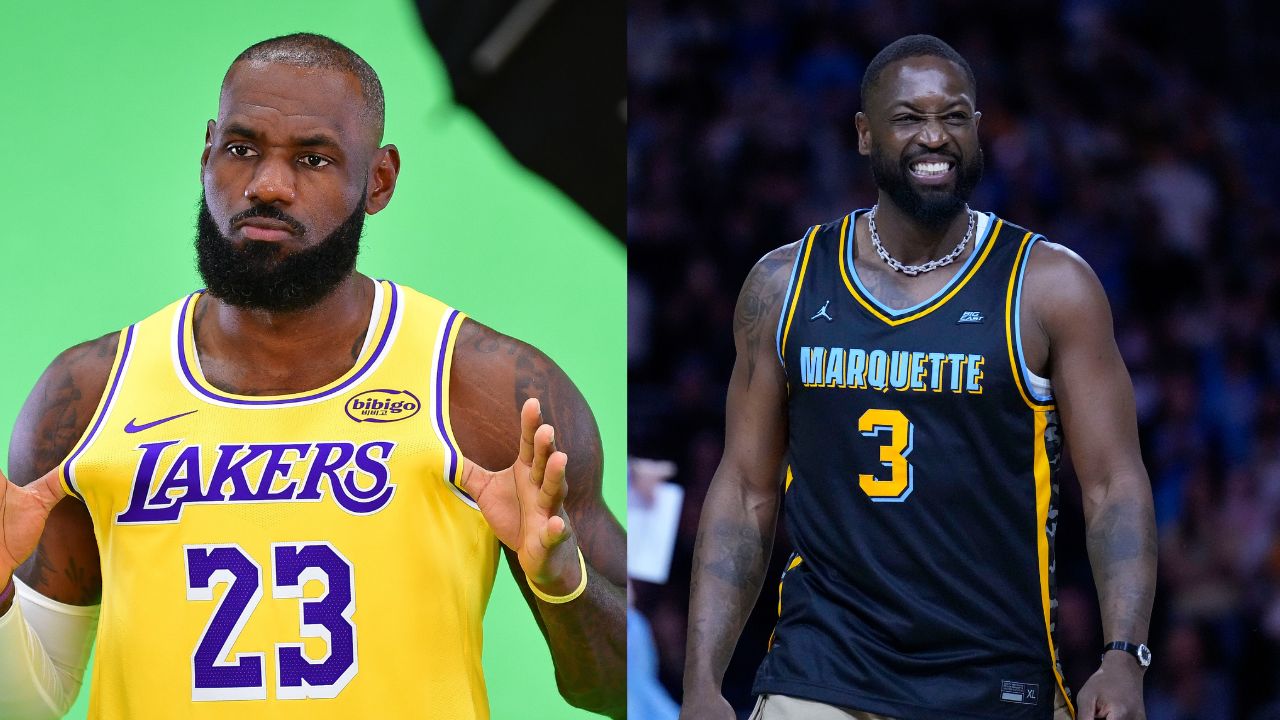 LeBron James (L), Dwyane Wade (R)