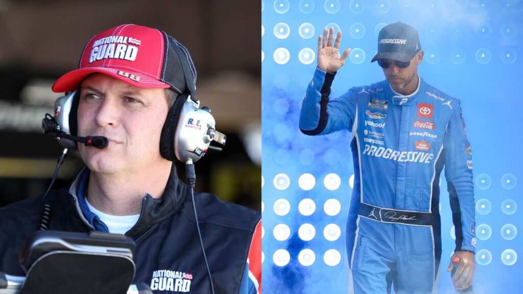 Steve Letarte (L) and Denny Hamlin (R)