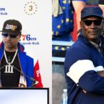 Allen Iverson (L), Michael Jordan (R)
