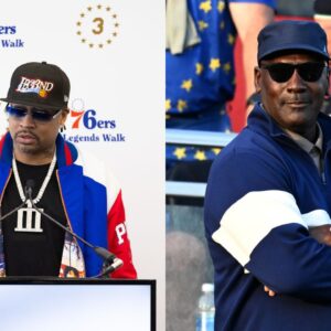Allen Iverson (L), Michael Jordan (R)