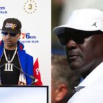 Allen Iverson (L), Michael Jordan (R)