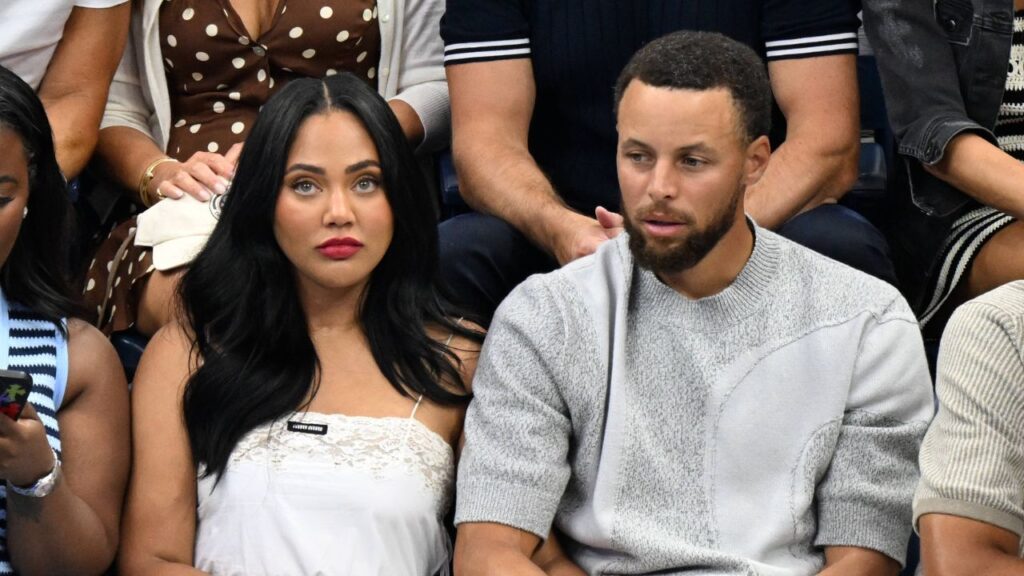 Stephen Curry and Ayesha Curry watch as Jannik Sinner of Italy plays Carlos Alcaraz of Spain in the Men s Finals of the 2025 US Open Tennis Championship in Arthur Ashe Stadium at the USTA Billie Jean King National Tennis Center in Flushing Meadows, New York, on Sunday, September 7, 2025.