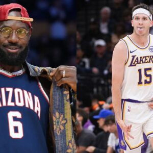 LeBron James(L) and Austin Reaves(R)