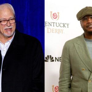 Phil Jackson (L), Carmelo Anthony (R)