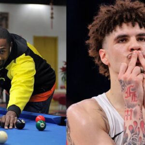 Gilbert Arenas (L), LaMelo Ball (R)