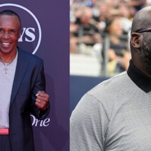 Byron Scott (L), Shaquille O'Neal (R)