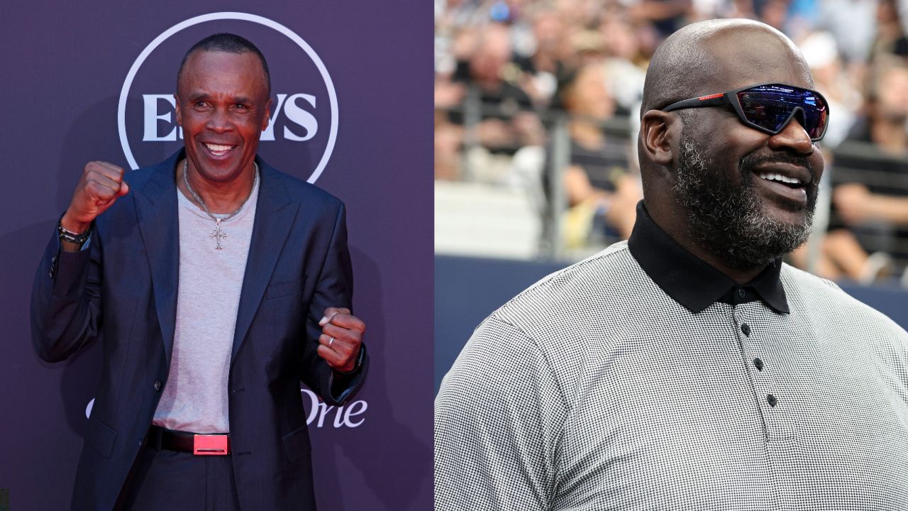 Byron Scott (L), Shaquille O'Neal (R)