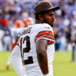 Cleveland Browns quarterback Shedeur Sanders (12) after the game against the Baltimore Ravens at M&T Bank Stadium.