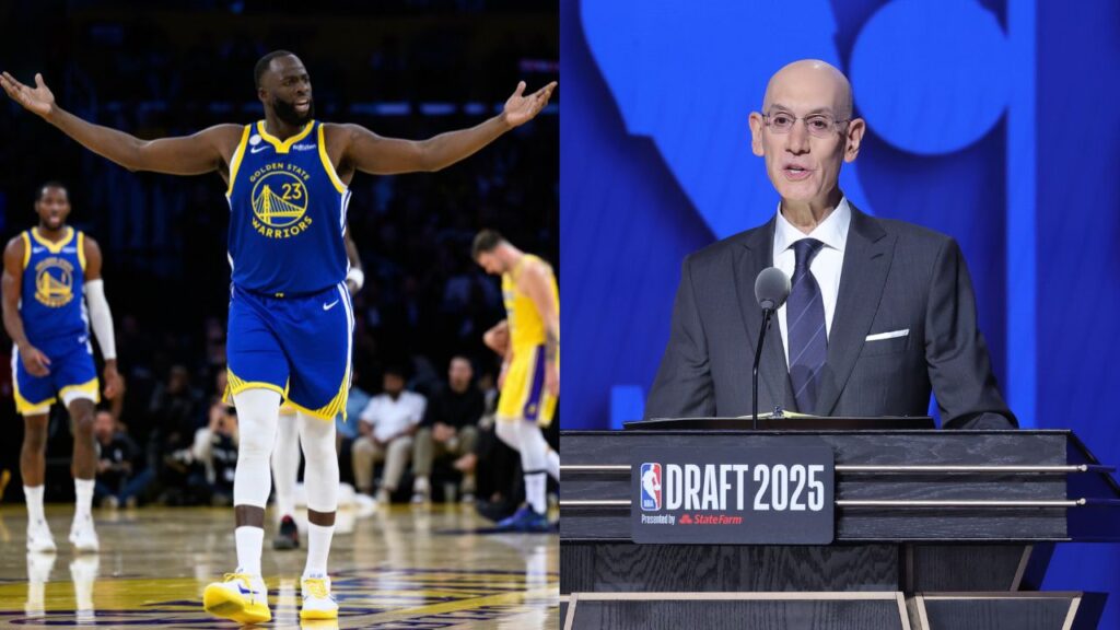 (L) Draymond Green (R) Adam Silver