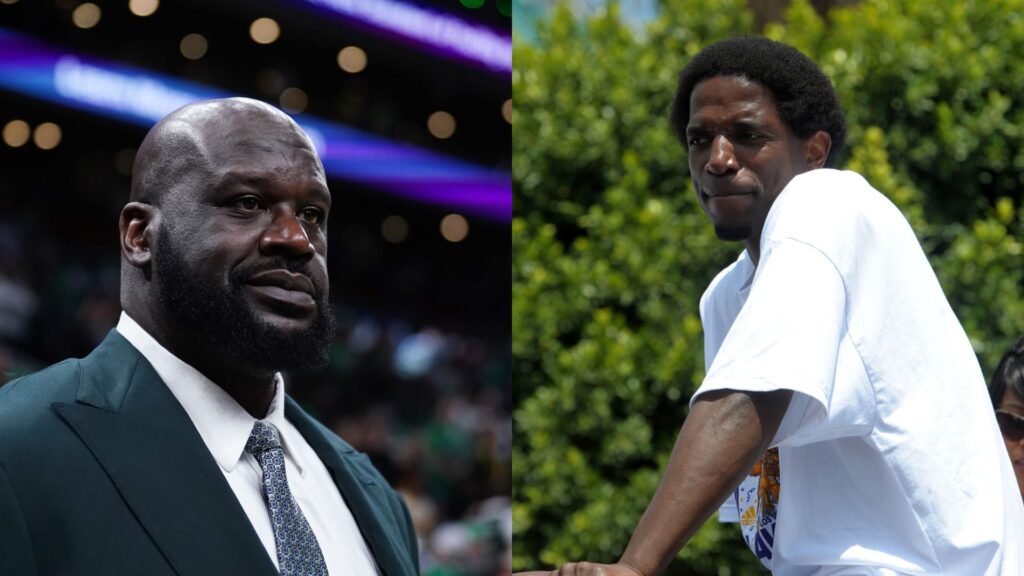 Shaquille O'Neal (L) and A.C. Green (R)
