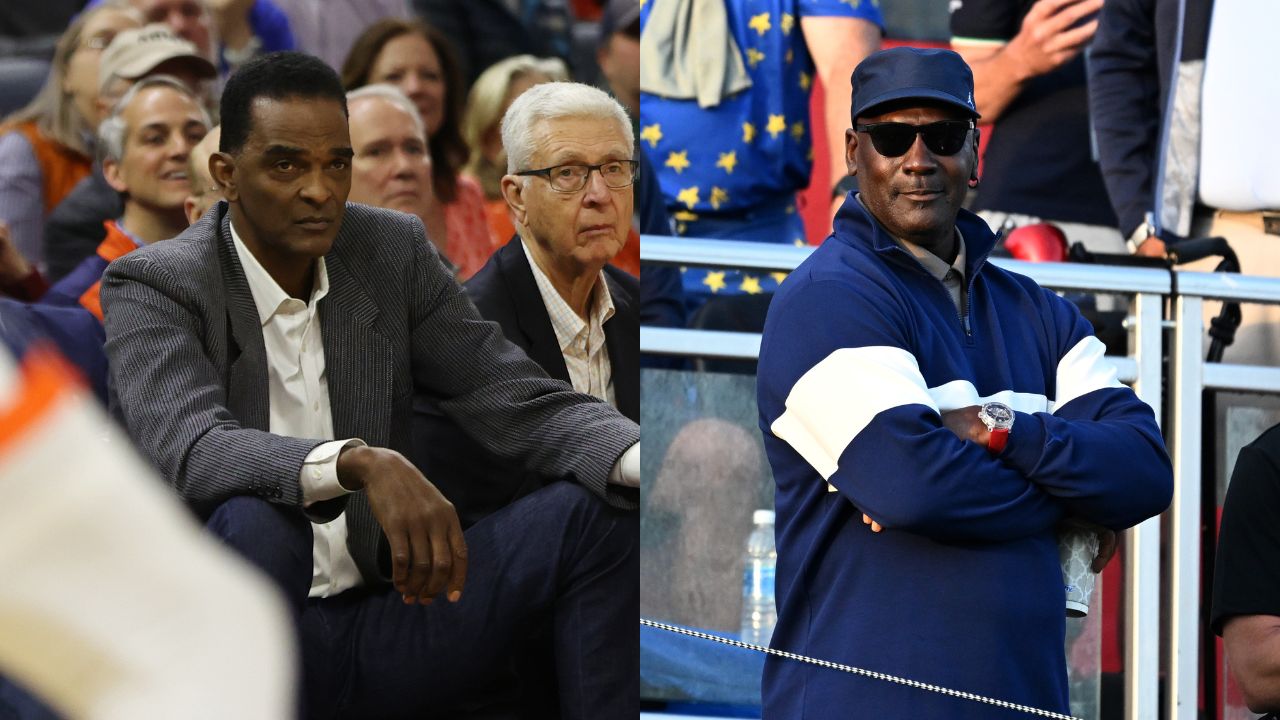 Ralph Sampson(L) and Michael Jordan(R)