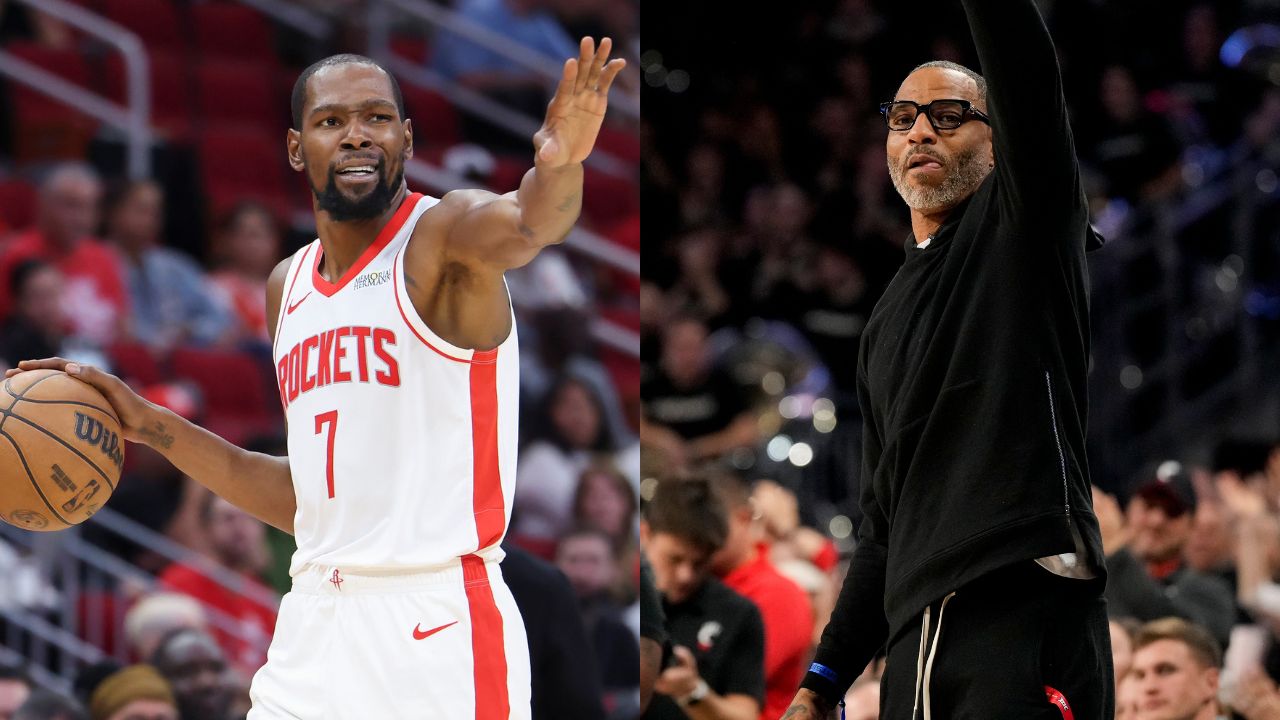 Kevin Durant(L) and Kenyon Martin(R)