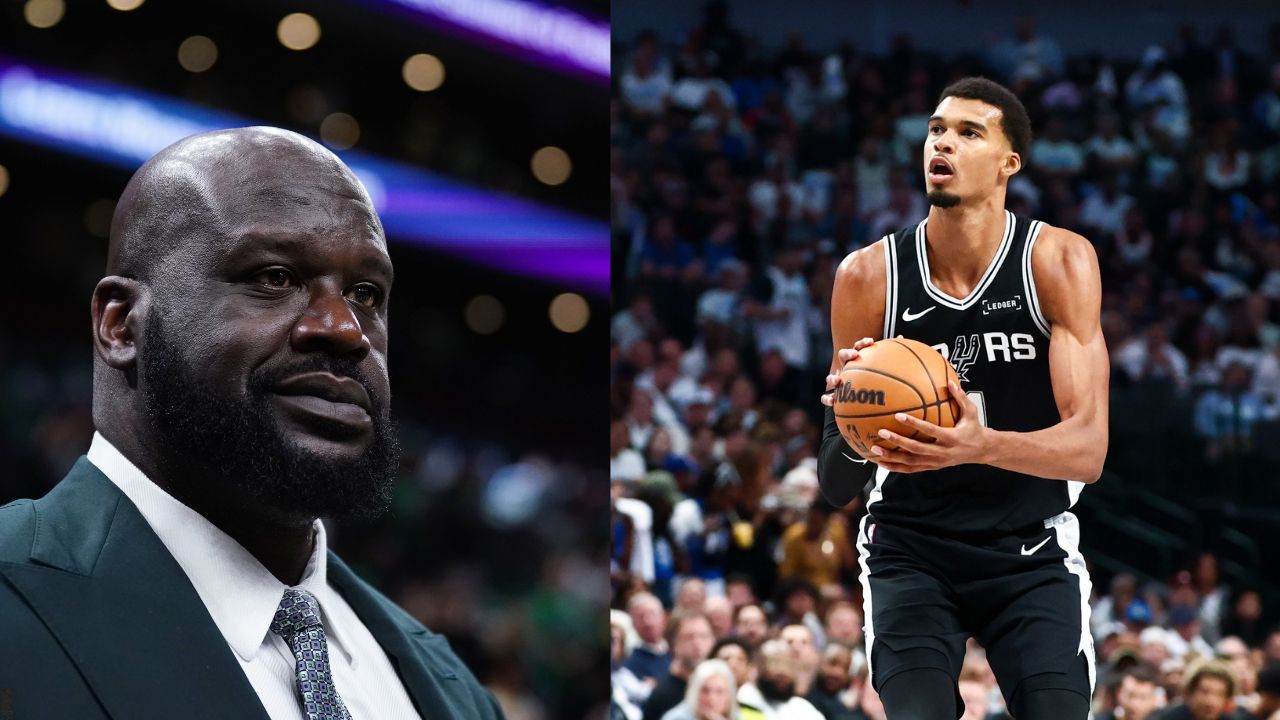 Shaquille O'Neal (L), Victor Wembanyama (R)